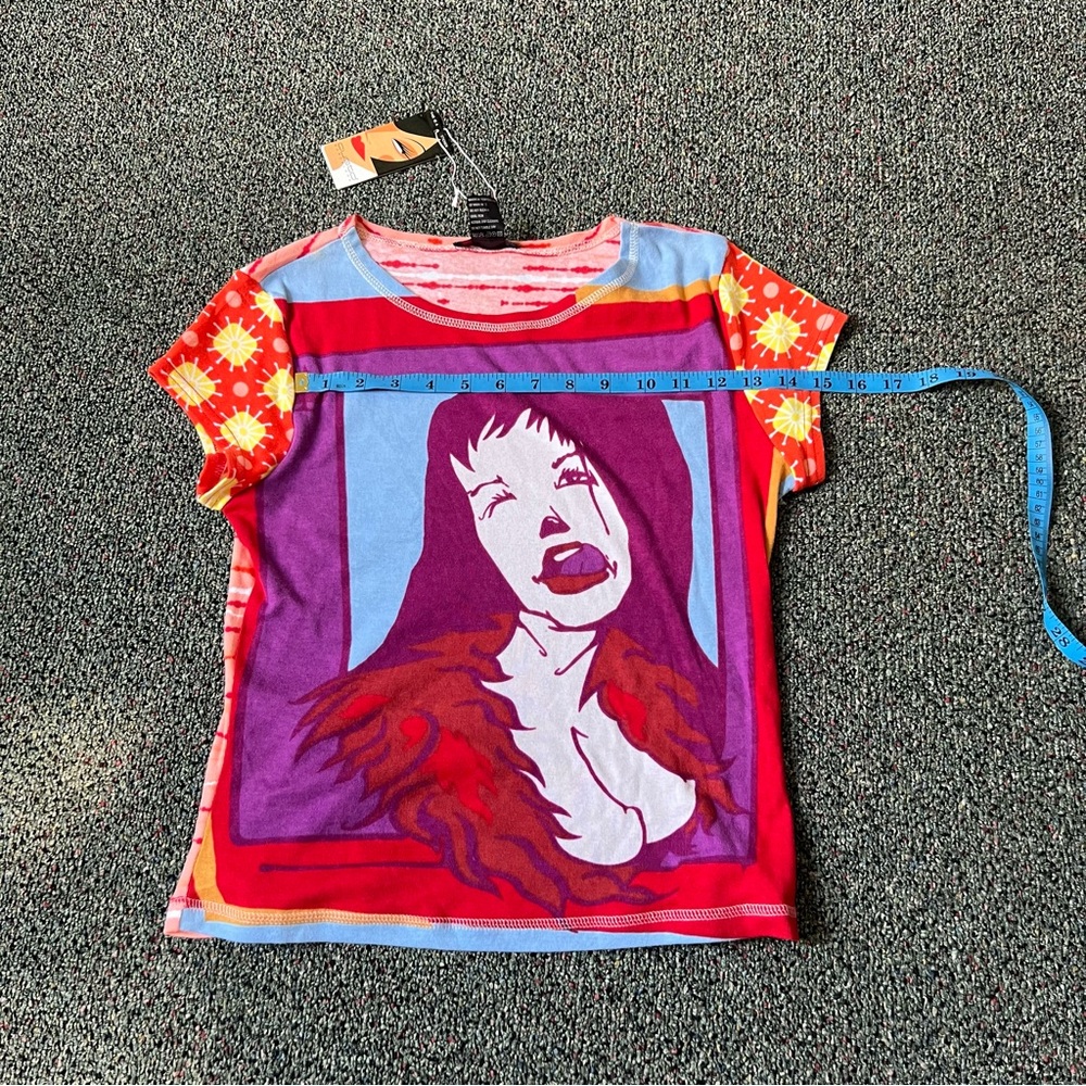 CUSTO BARCELONA Y2K Vintage Bright Funky Colorful Pop Art Short Sleeve T-Shirt M - Picture 15 of 15